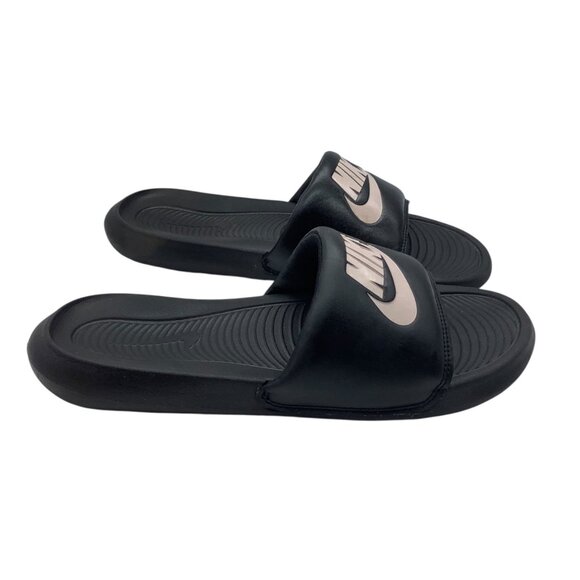 Nike Victori One Slides Women Size 8 Black Comfort Light Pink Sandals cn9677-002 - Picture 2 of 4